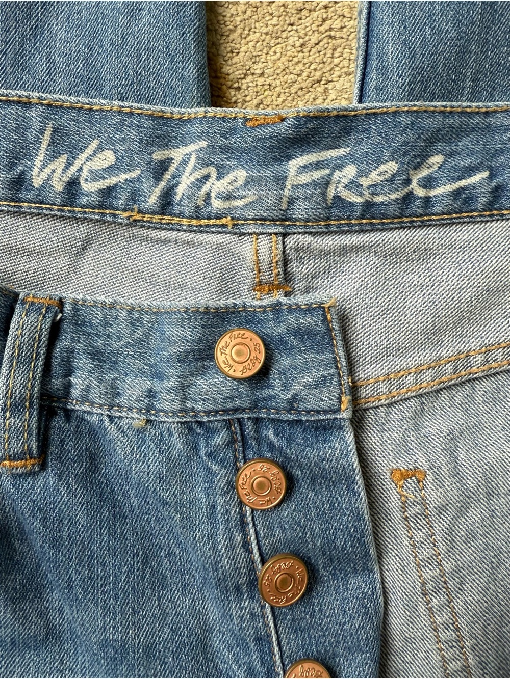 Free People We The Free High-Rise Button-Fly Boyfriend Jeans Size 30 - Picture 11 of 13